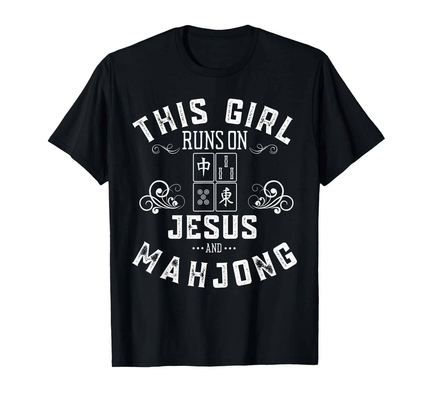 This Girl Runs On Jesus And Mahjong T-Shirt