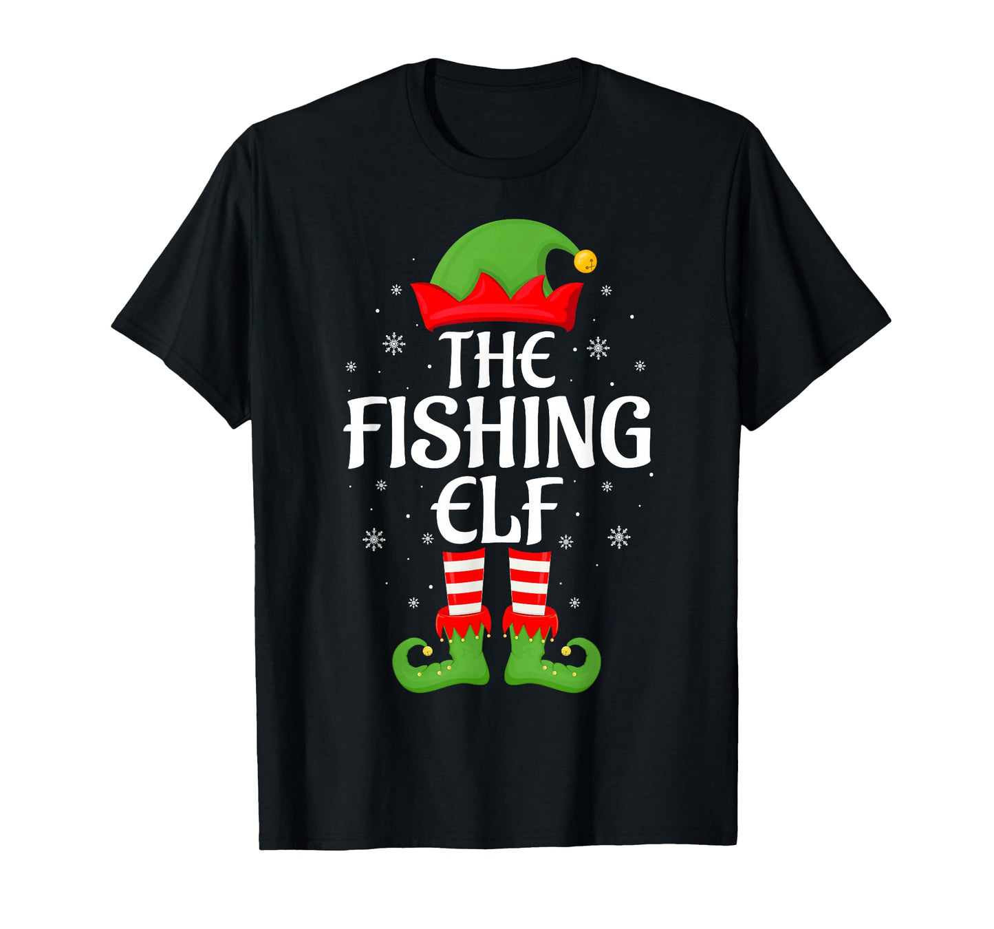 Fishing Elf Xmas Family Matching Elf Squad Christmas T-Shirt