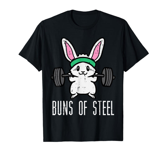 Easter Bunny Buns Of Steel Funny Workout Gym Women Girls T-Shirt