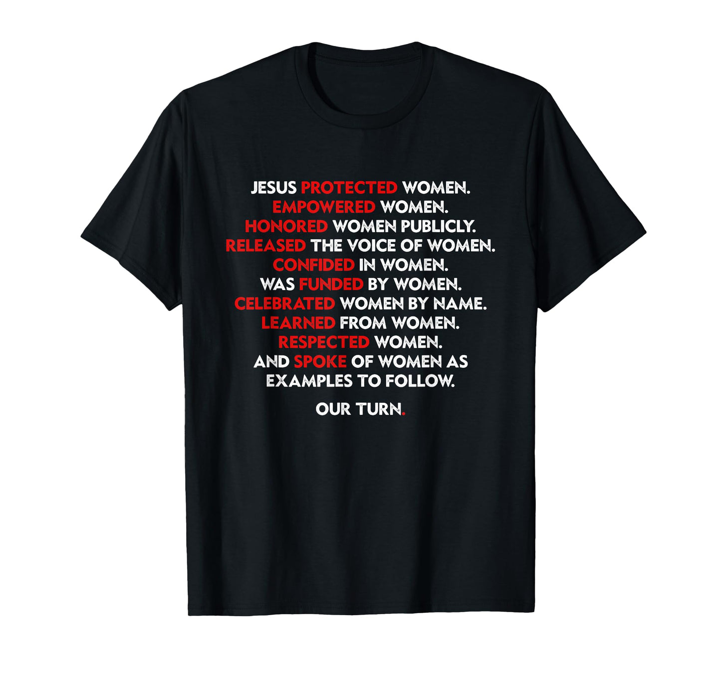 Jesus Protected Women Empowered Women Honored Women Publicly T-Shirt