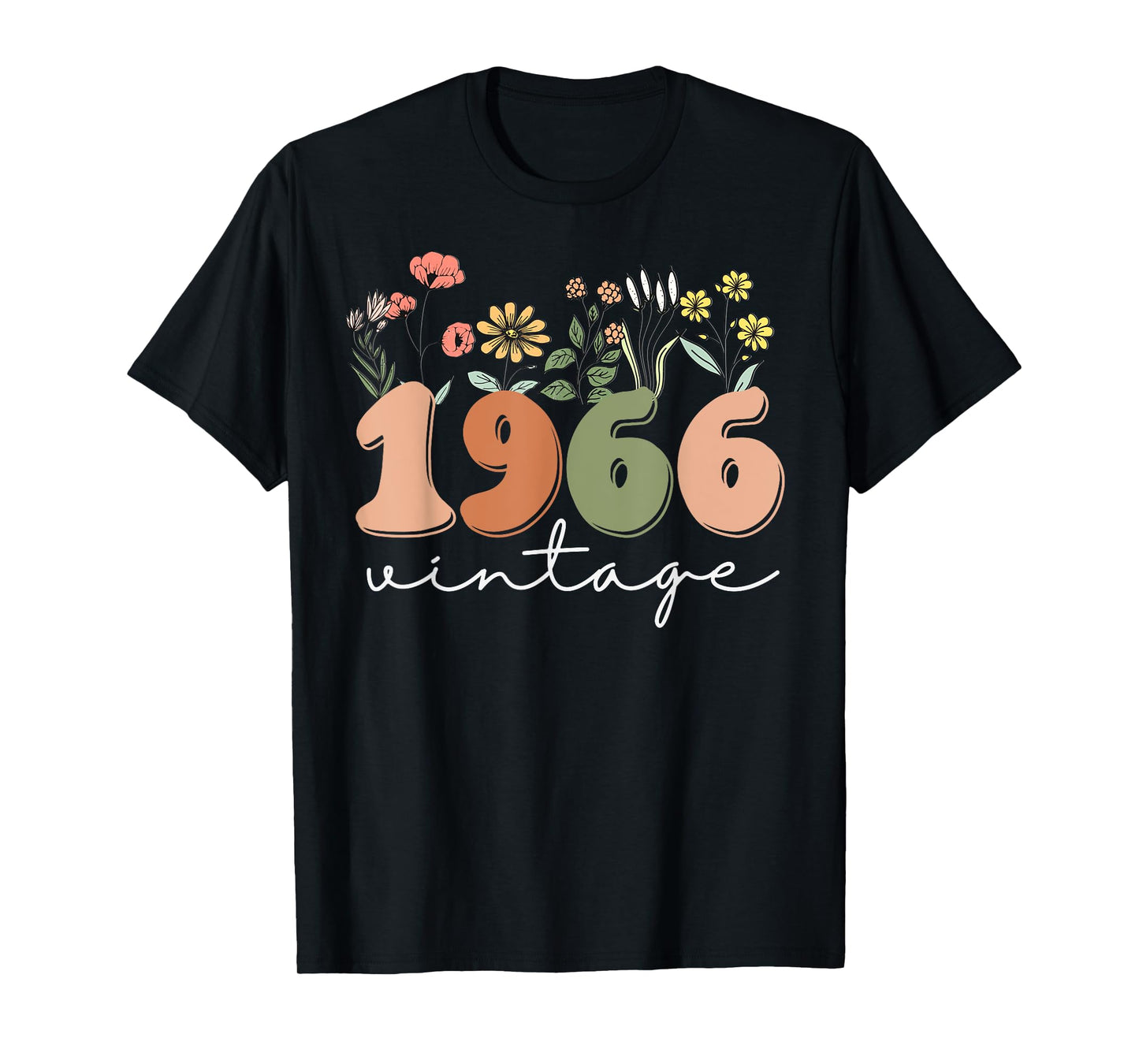 60 Years Old Vintage 1966 60th Birthday Tee Wildflower Women T-Shirt