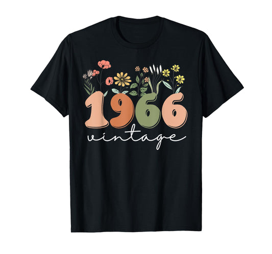 60 Years Old Vintage 1966 60th Birthday Tee Wildflower Women T-Shirt