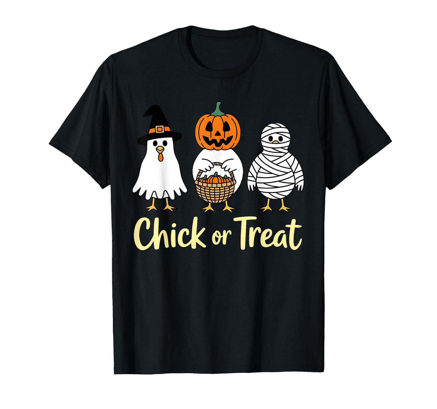 Chick Or Treat Halloween Witch Spooky Chicken T-Shirt
