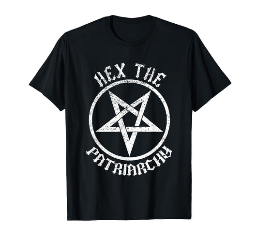 Feminist Witch Hex The Patriarchy Halloween Pentagram Occult T-Shirt