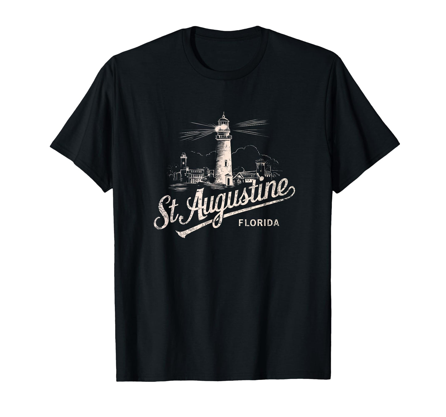 St Augustine Florida Lighthouse Vintage Artwork T-Shirt
