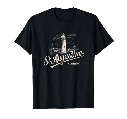 St Augustine Florida Lighthouse Vintage Artwork T-Shirt
