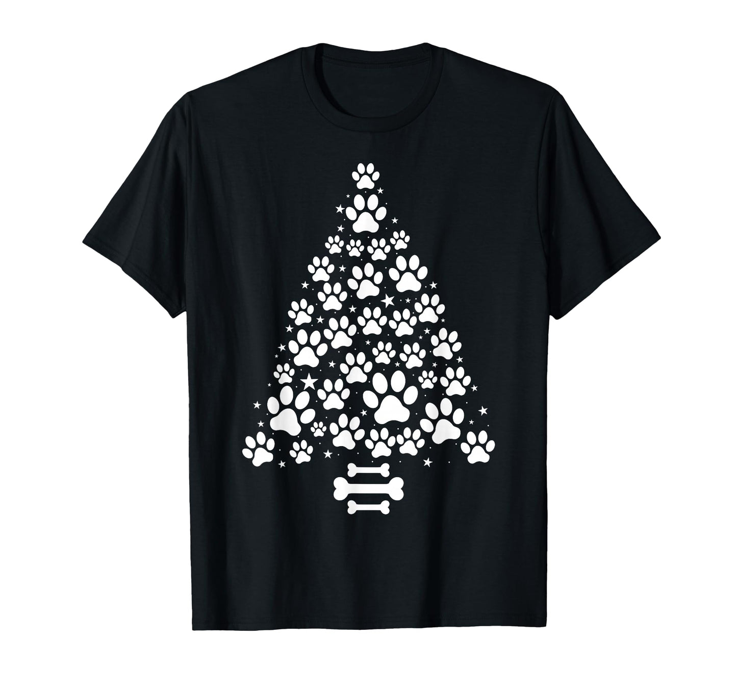 Cat Dog Paw Christmas Tree Pajamas Puppy Dog Cat Lover Xmas T-Shirt