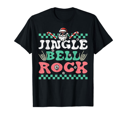 Christmas Jingle Bell Rock Retro Xmas Groovy Men Women Kids T-Shirt