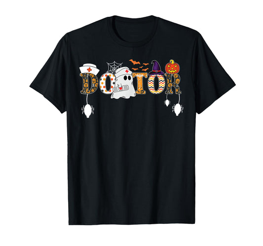 Halloween Doctor Halloween Scrub Tops Nursing Ghost Women's T-Shirt