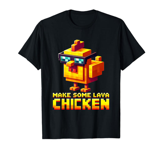 Chicken Make Some Pixel Art Funny Game Humor Meme T-Shirt