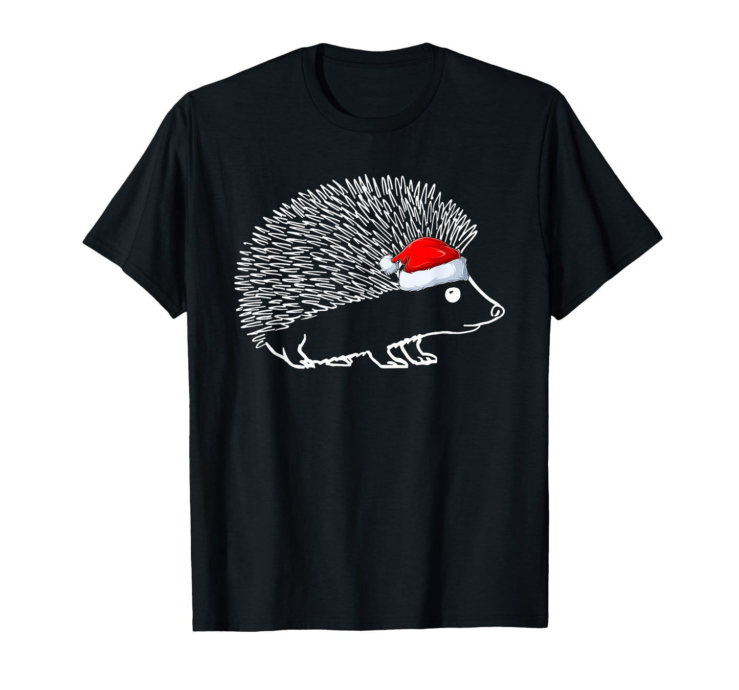 Funny Santa Hat Hedgehog Christmas T-Shirt