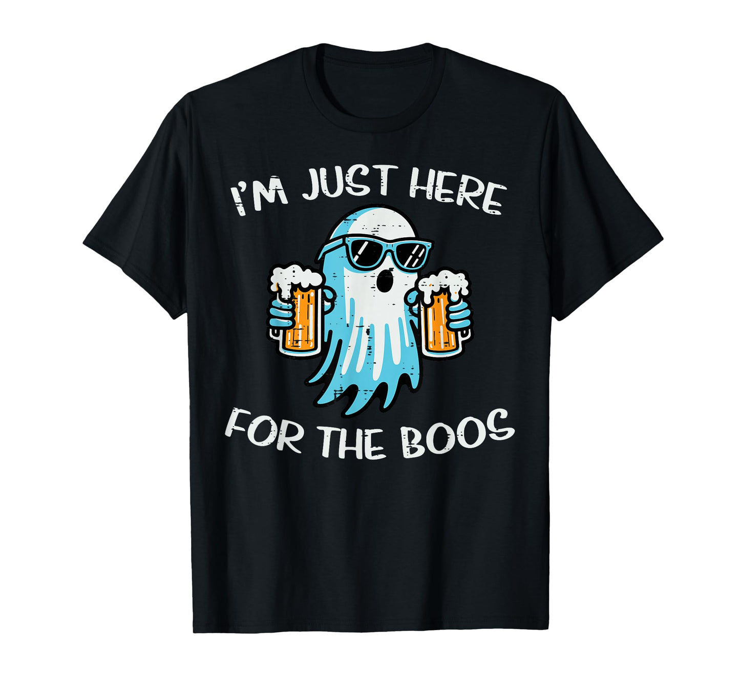 Halloween Here for Boos Ghost Funny Costume Dad Men Women T-Shirt