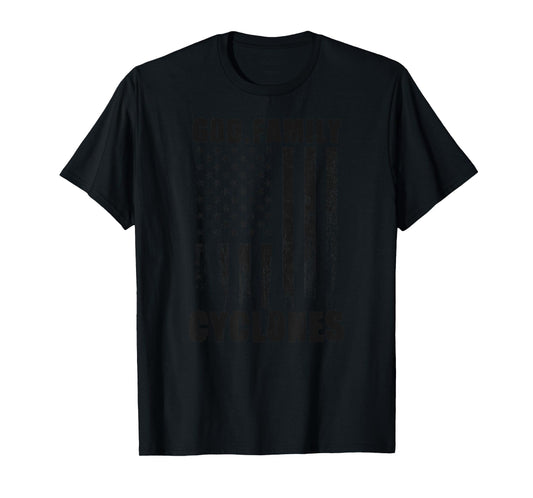 Elizabethton Cyclones God. Family. Vintage USA Flag T-Shirt