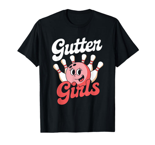 Cute Retro Gutter Girls Bowling T-Shirt