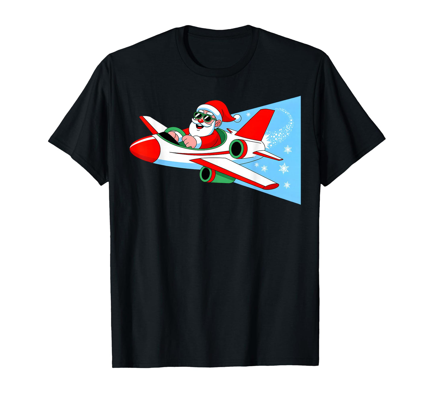 Airplane Pilot Christmas Santa Aviation Xmas Boys Men Kids T-Shirt