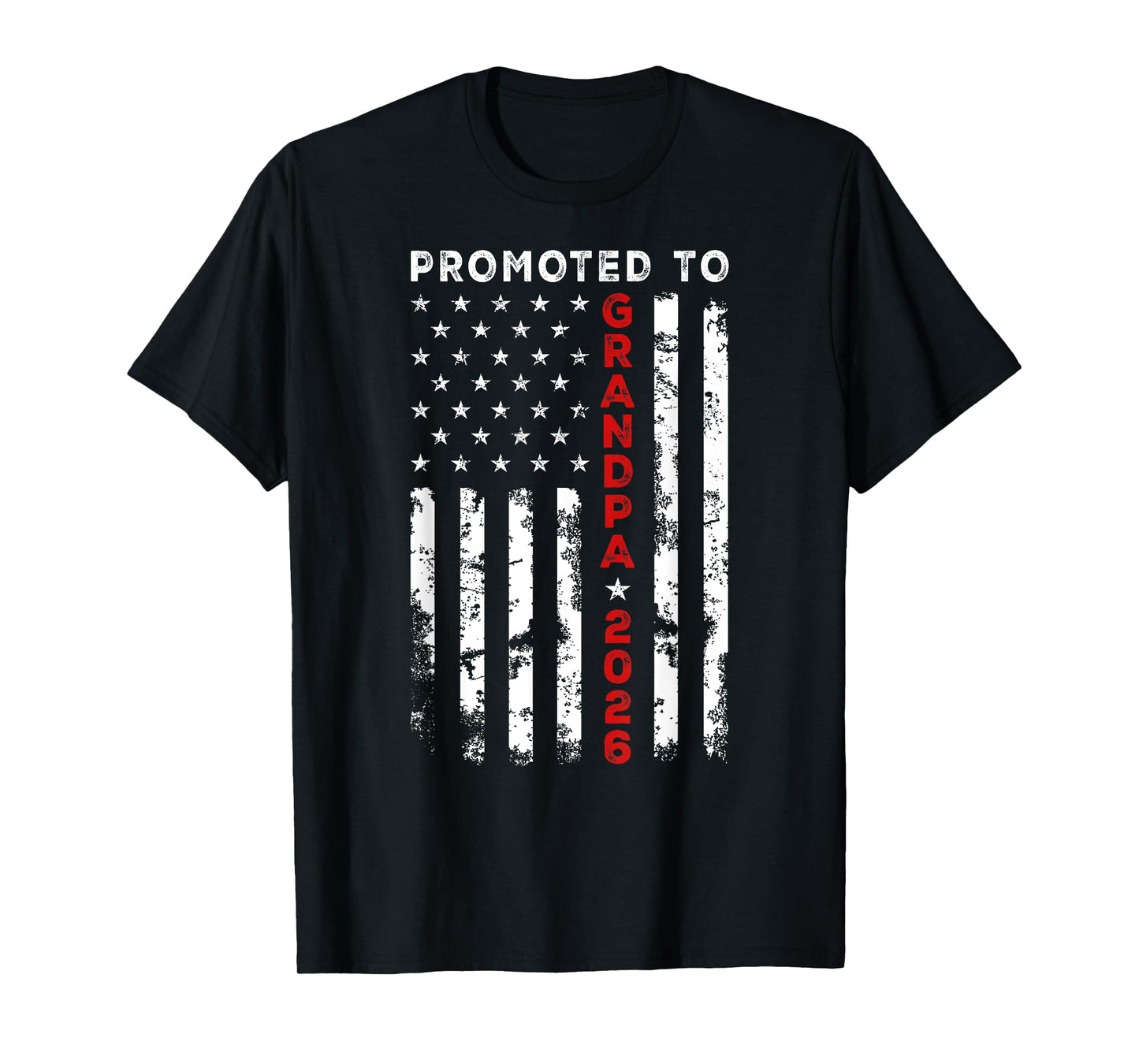 Vintage USA American Flag Promoted To Grandpa Again est 2026 Men T-Shirt