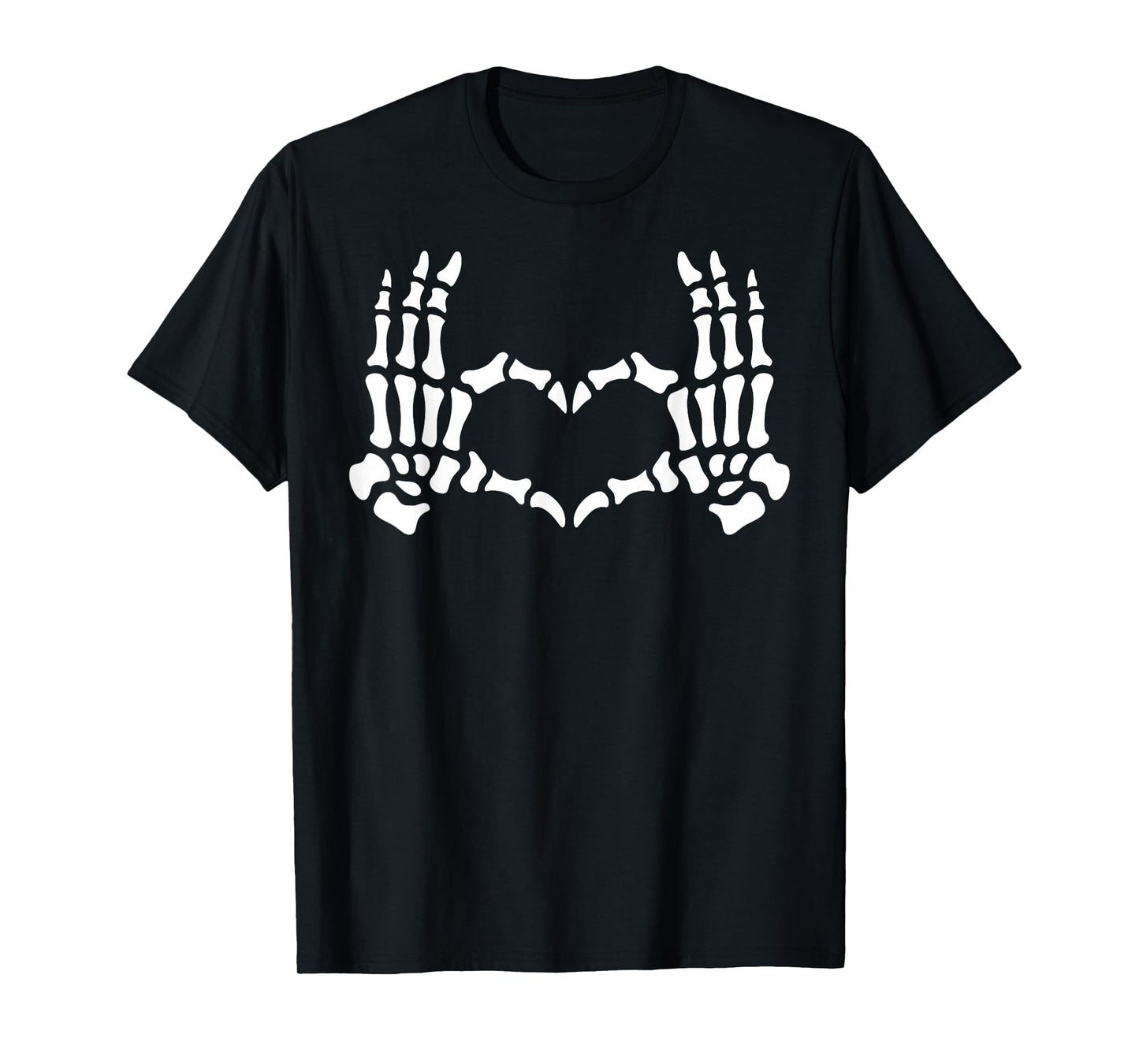 Skeleton Hands Heart Sign Retro Halloween Skeleton Hand Sign T-Shirt