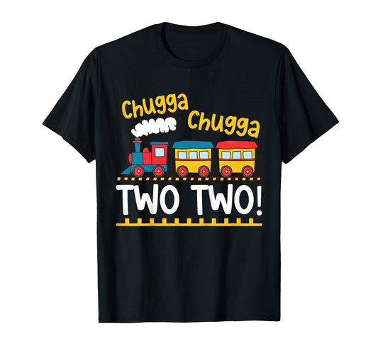 Kids 2nd Birthday Boy Train Chugga Chugga Two Two Toddler T-Shirt
