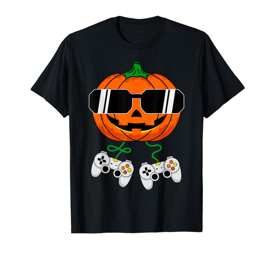 Halloween Jack O Lantern Gamer Boys Kids Men Funny Halloween T-Shirt