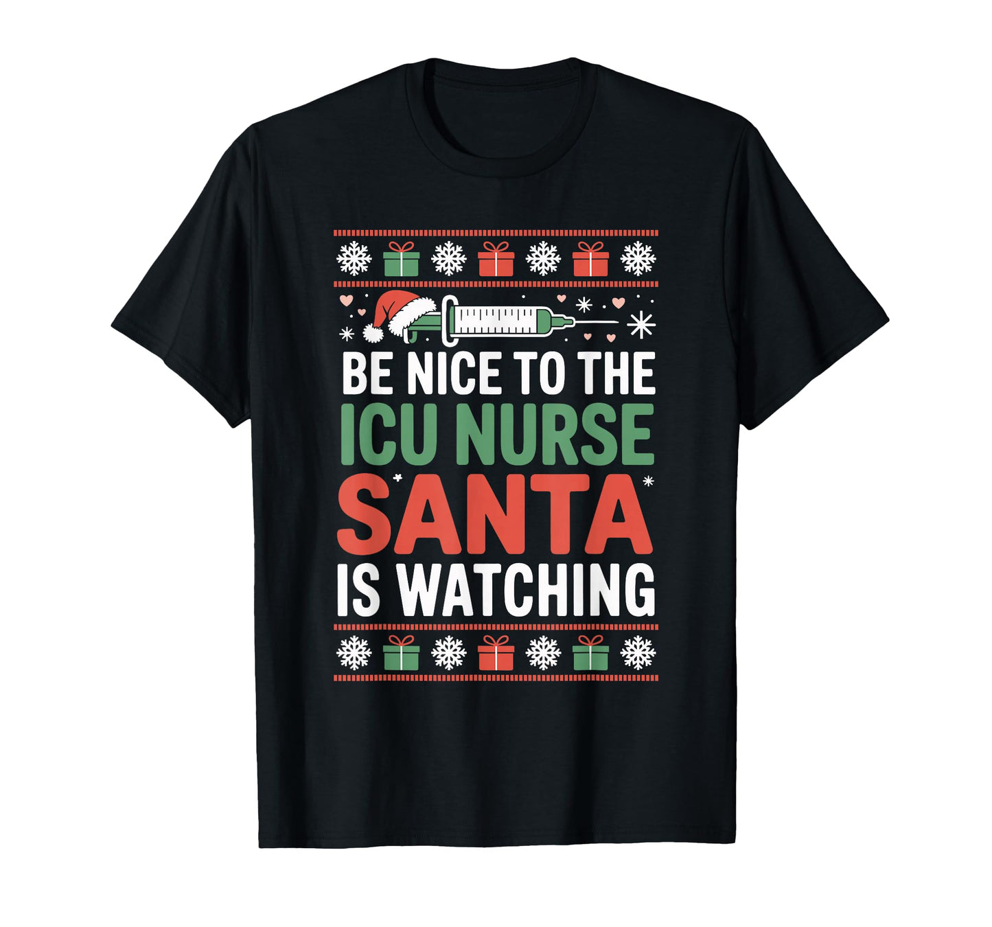 ICU Nurse Ugly Christmas Sweater Critical Care Xmas T-Shirt