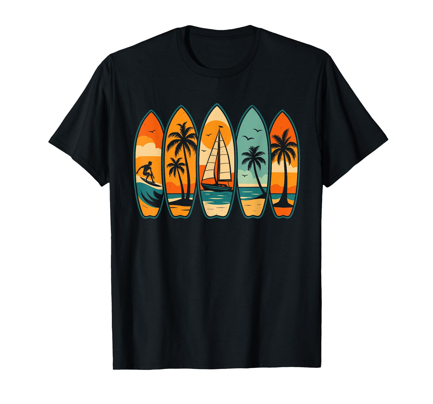 Cool Vintage Retro Surfing Surfboard Surfboarder Surfer T-Shirt