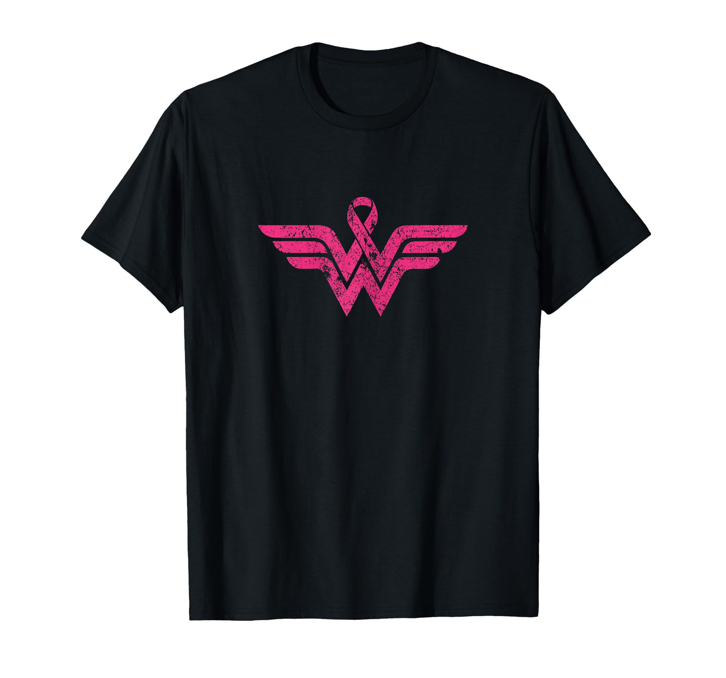 Vintage Retro Breast Cancer Awareness Pink Ribbon Superhero T-Shirt
