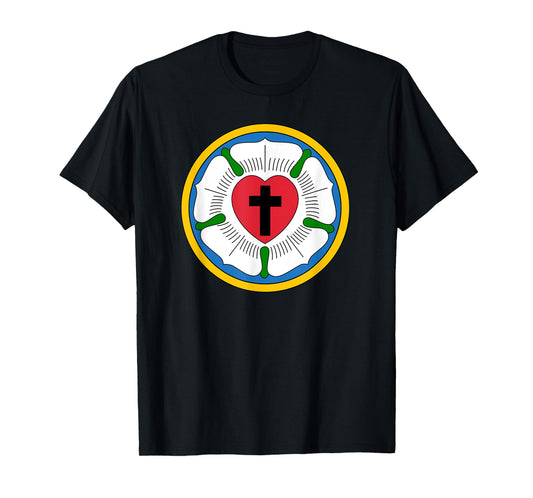 Lutheran 95 Theses Martin Luther Rose Reformation Concords T-Shirt