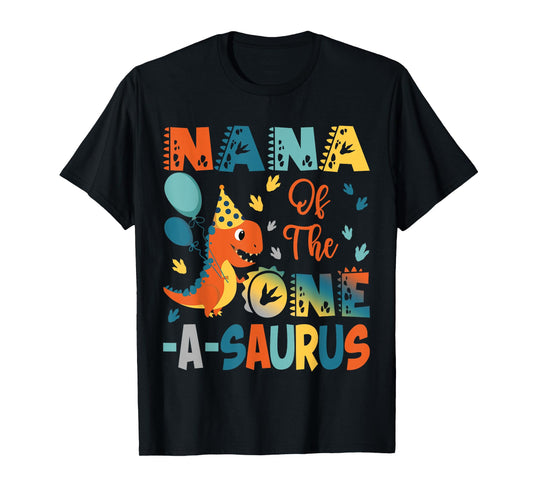 Nana Of The One-A-Saurus 2Nd Birthday Dinosaur Party T-Shirt