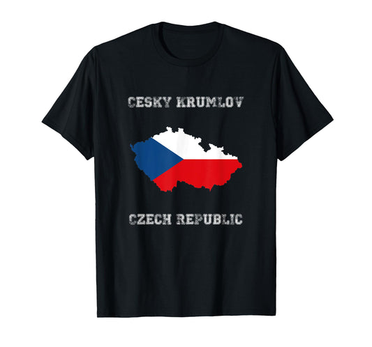 Cesky Krumlov Czech Republic Distressed Czech Republic Flag T-Shirt