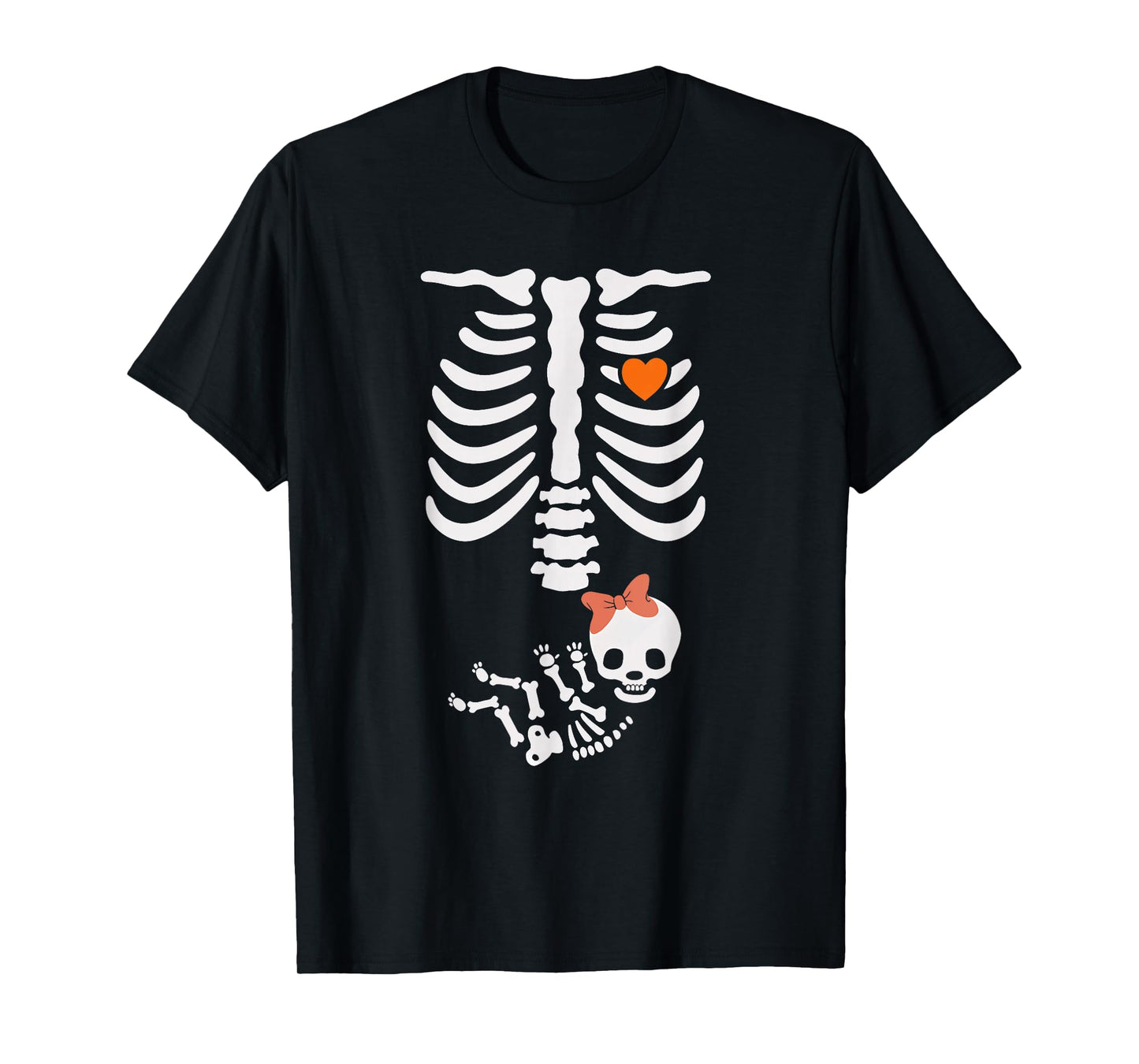 Halloween Skeleton Rib Cage Heart Costume Men Women Kids T-Shirt