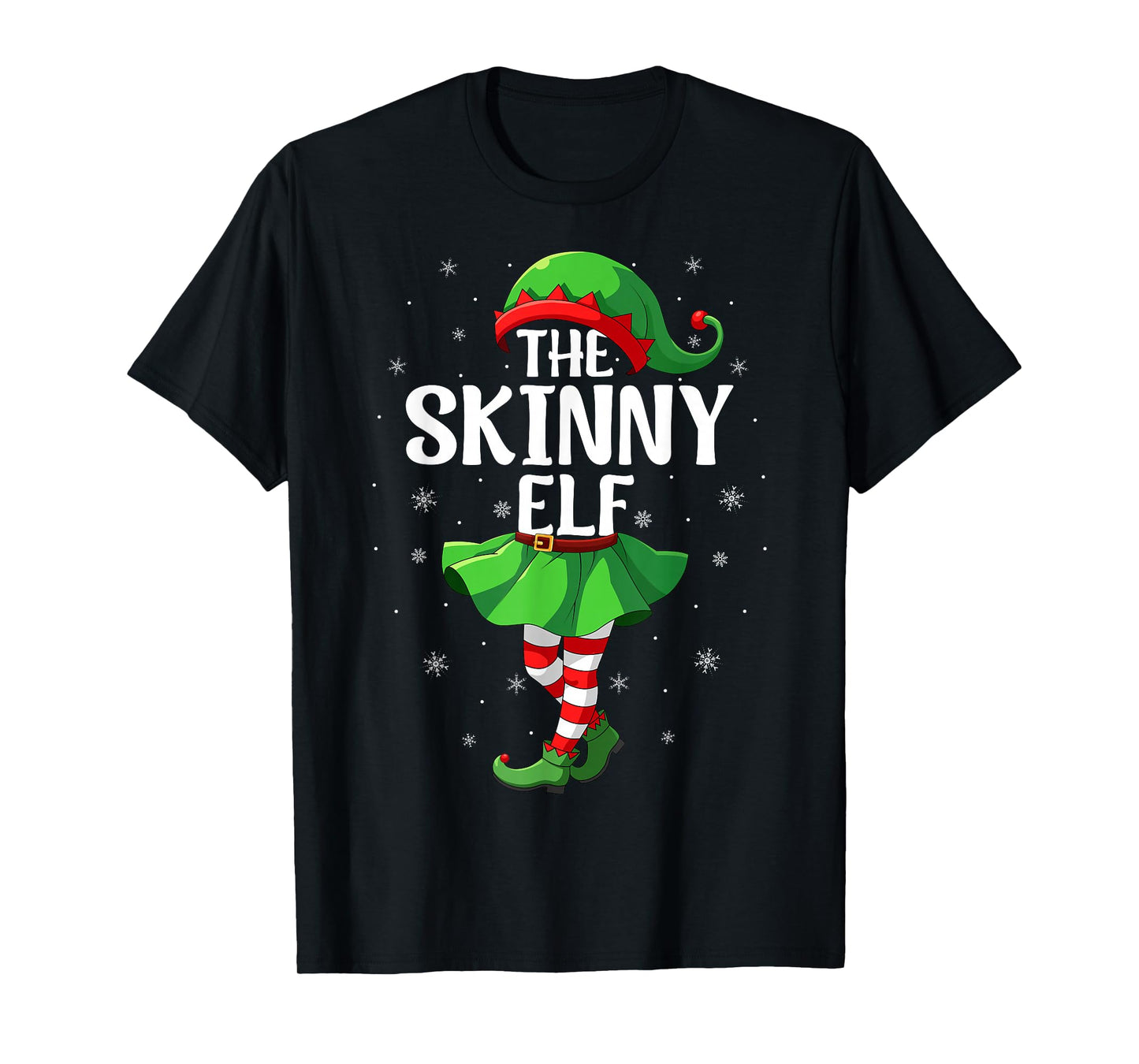 Skinny Elf Christmas Girls Women Elf Squad Xmas Family T-Shirt