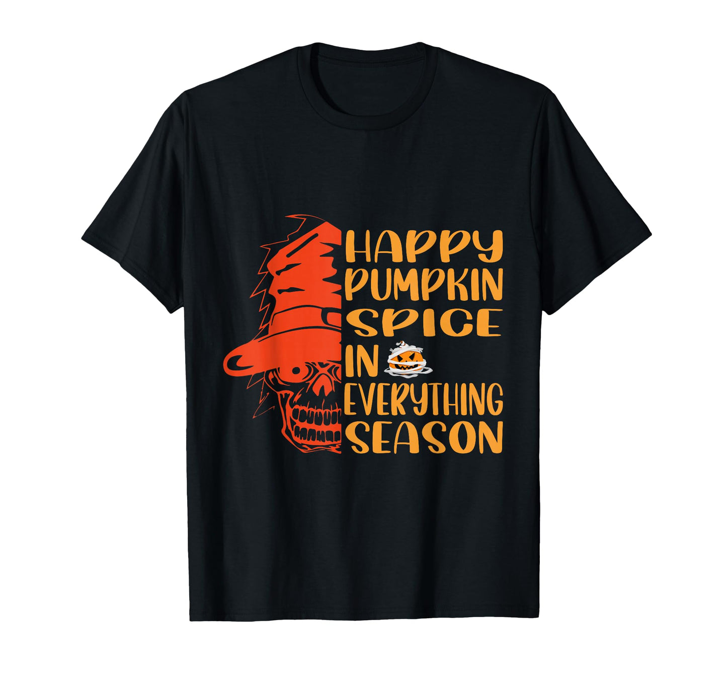 Pumpkin Spice Everything Season Skull Witch Funny Halloween T-Shirt