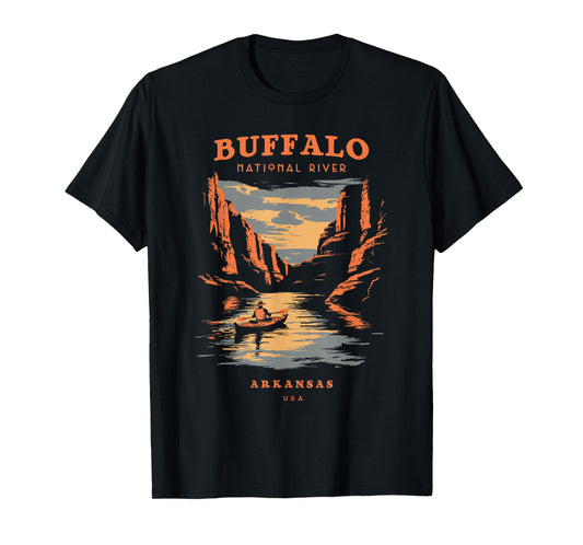 Buffalo National River Arkansas Retro Vintage T-Shirt