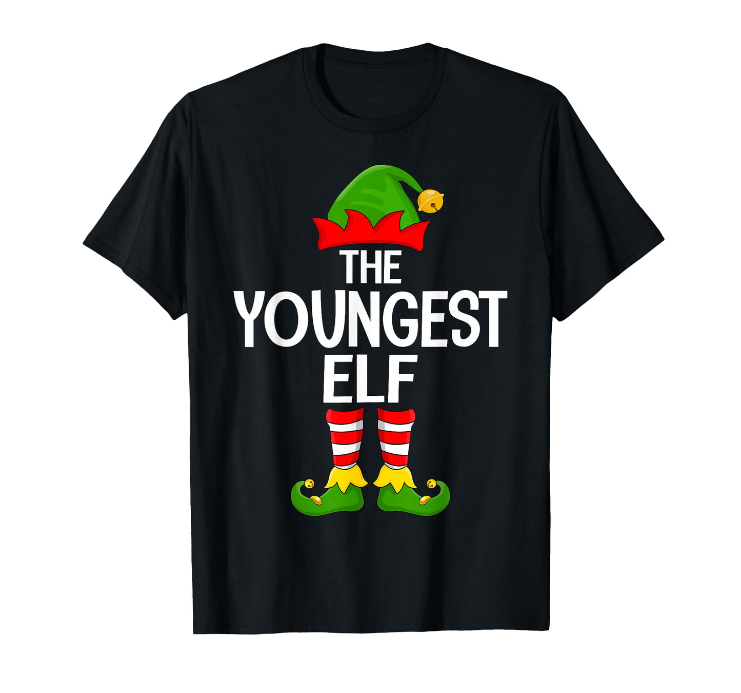 Youngest Elf Xmas Matching Family Elf Squad Christmas T-Shirt
