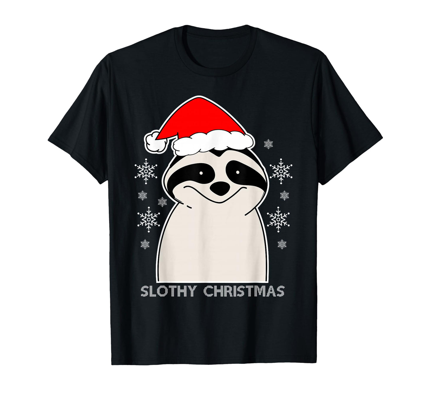 Slothy Christmas Santa Hat Sloth Spirit Animal Xmas Costume T-Shirt