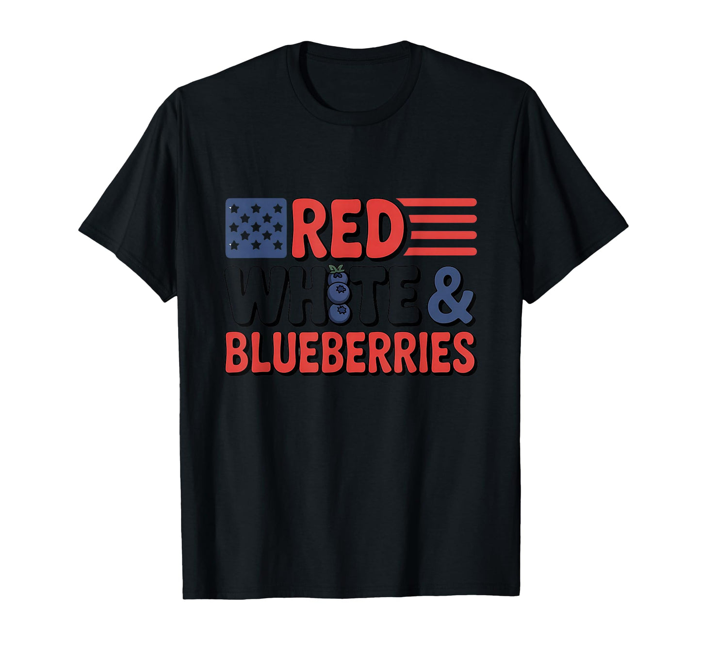 Red White & Blueberries Retro Patriotic Independence Day T-Shirt
