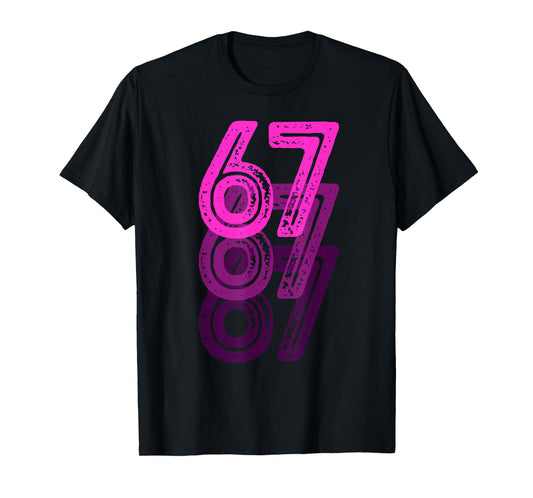 Number 67 Pink Best Classic College Style Birthday Funny T-Shirt