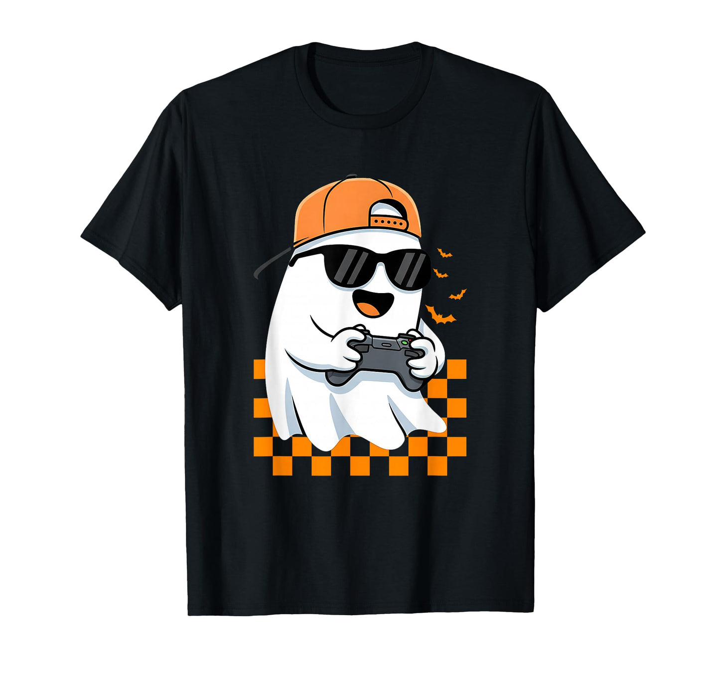 Retro Ghost Halloween Gamer Video Gaming Men Women Boys T-Shirt