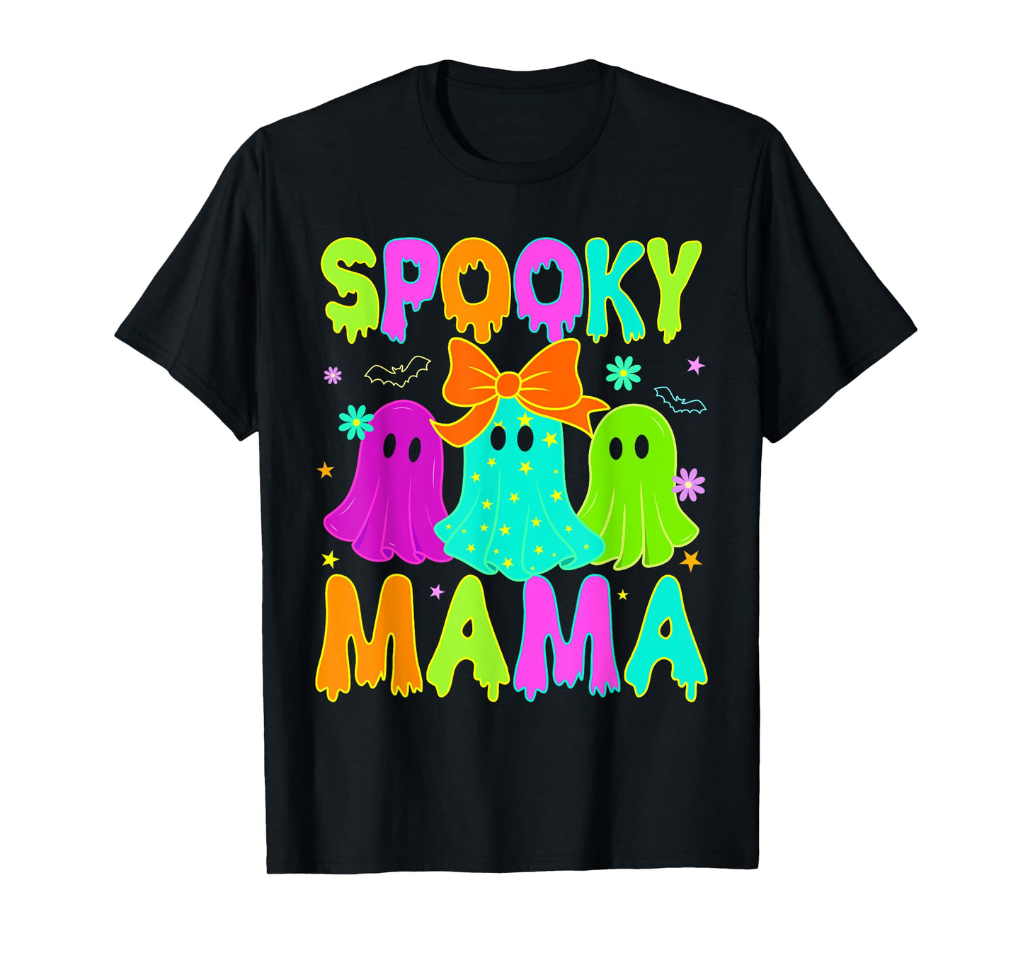 Spooky Mama Ghost Glow in Halloween Night Spooky Mom Mother T-Shirt