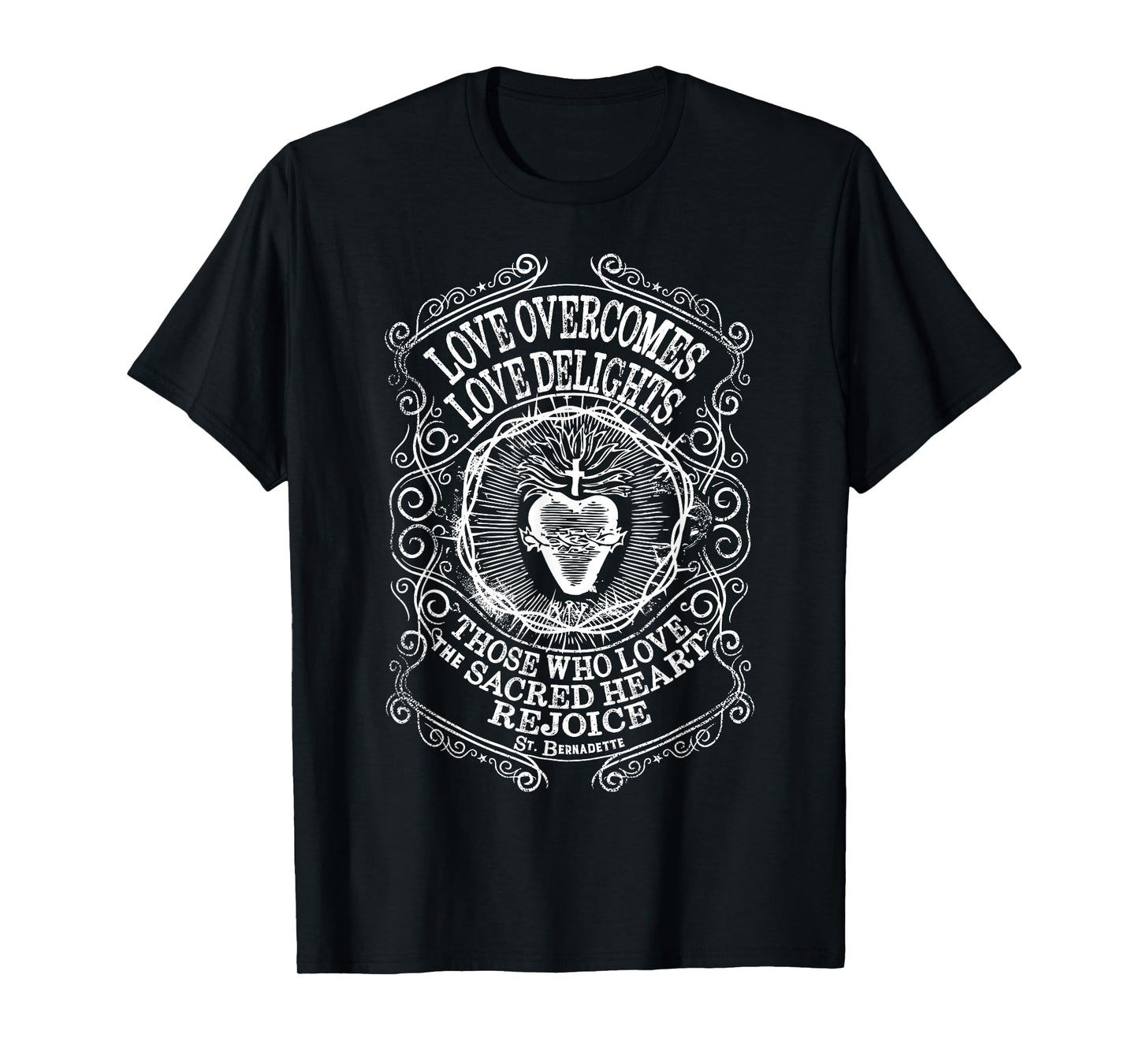 St Bernadette Soubirous of Lourdes Sacred Heart of Jesus T-Shirt