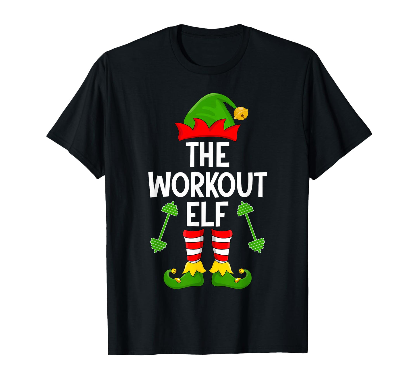 Workout Elf Xmas Matching Family Elf Squad Christmas T-Shirt