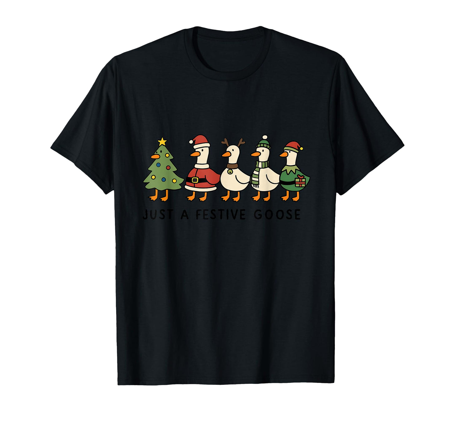 Festive Goose Christmas Funny Cute Goose Christmas Party T-Shirt