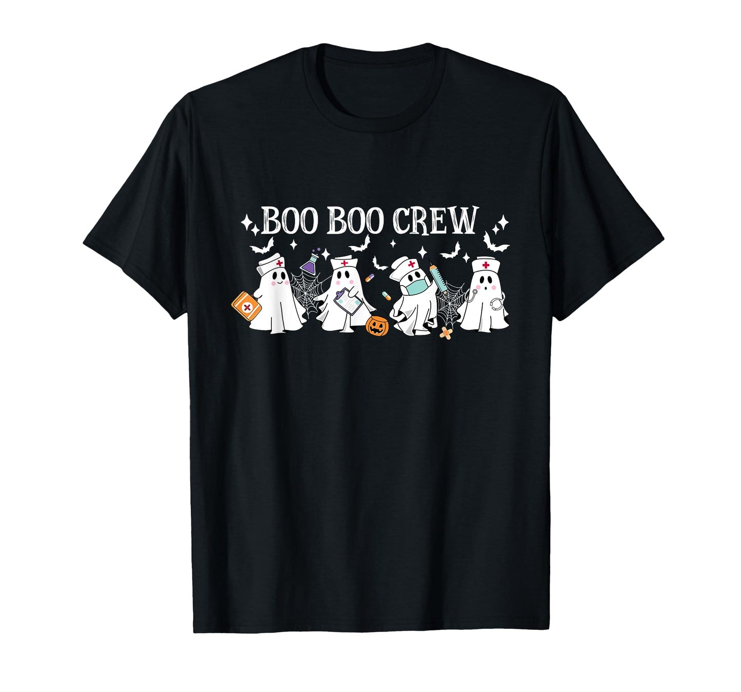 Boo Boo Crew Nurse Ghost Nursing Halloween Spooky Nurse T-Shirt