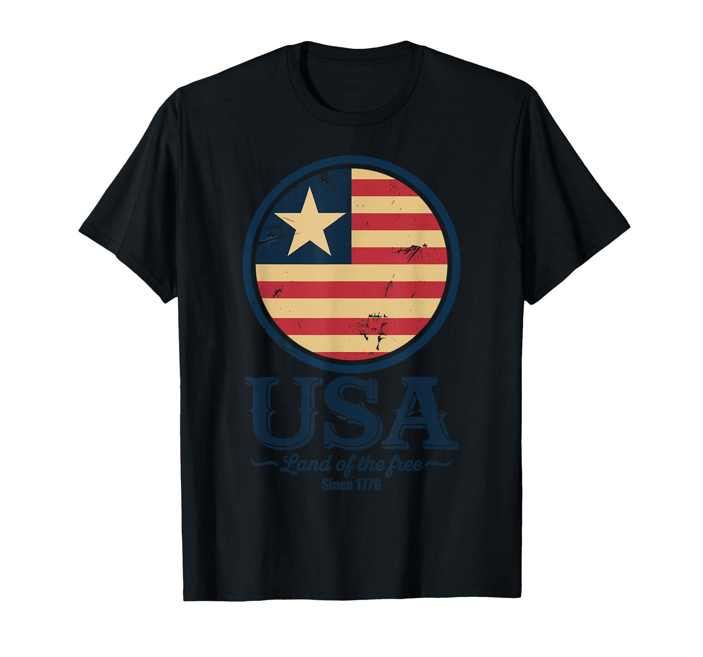 Vintage USA Patriotic Flag Land of the Free Since 1776 T-Shirt