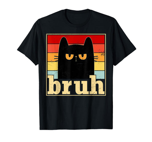 Funny Bruh Cat Meme Shirt for Teens Boys Girls Men Women T-Shirt