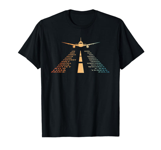 Pilot Airplane Lover Gift Aviation Stuff Men Women Unisex-Adults & Kids Retro T-Shirt Black Small Short Sleeve