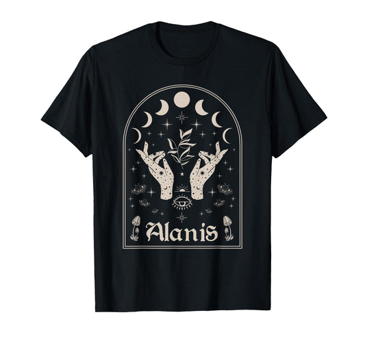 I Love Alanis Personalized Retro Moon First Name T-Shirt