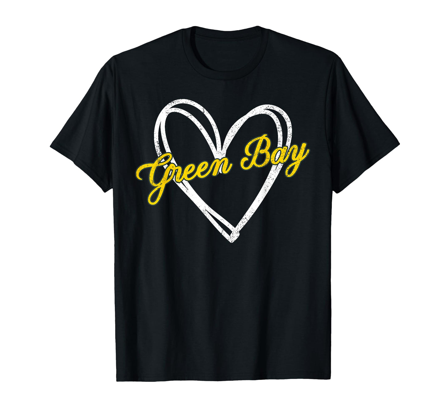 Green Bay Heart Vintage For Women Girl Kid T-Shirt