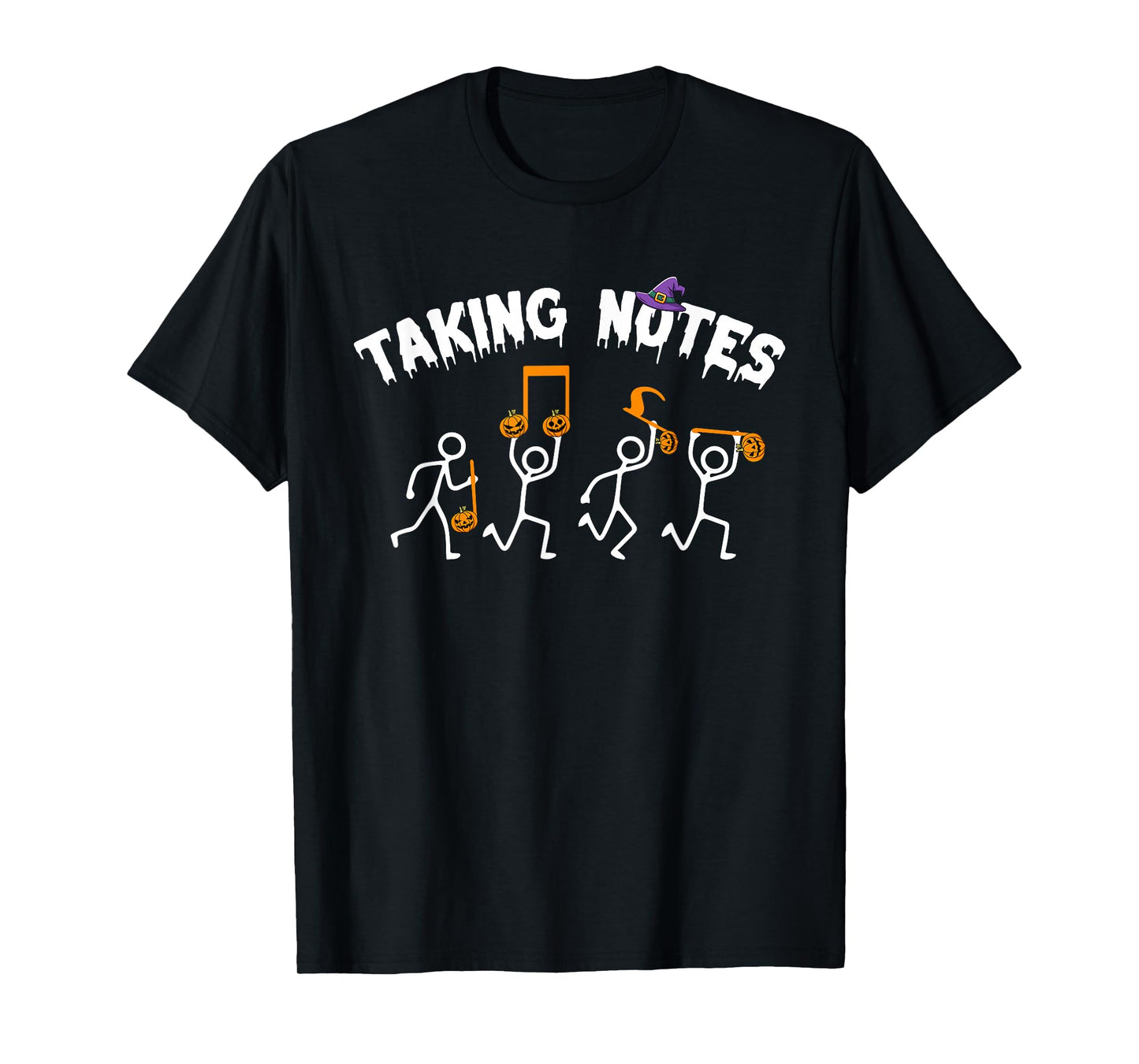 Musical Taking Notes Music Lovers Teachers Funny Halloween T-Shirt
