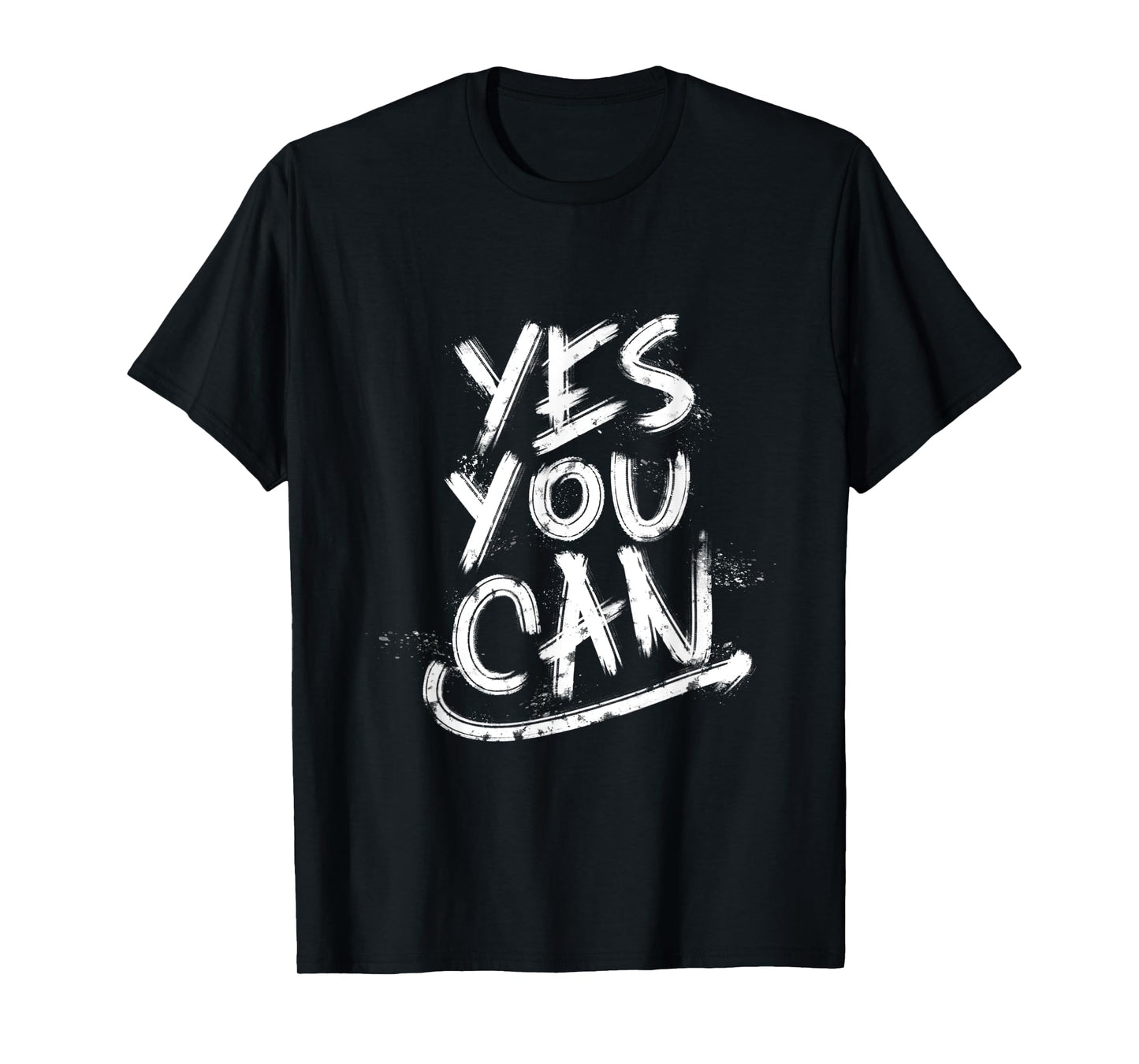 “Yes You Can” Gym Culture Navy Blue Graphic T-Shirt